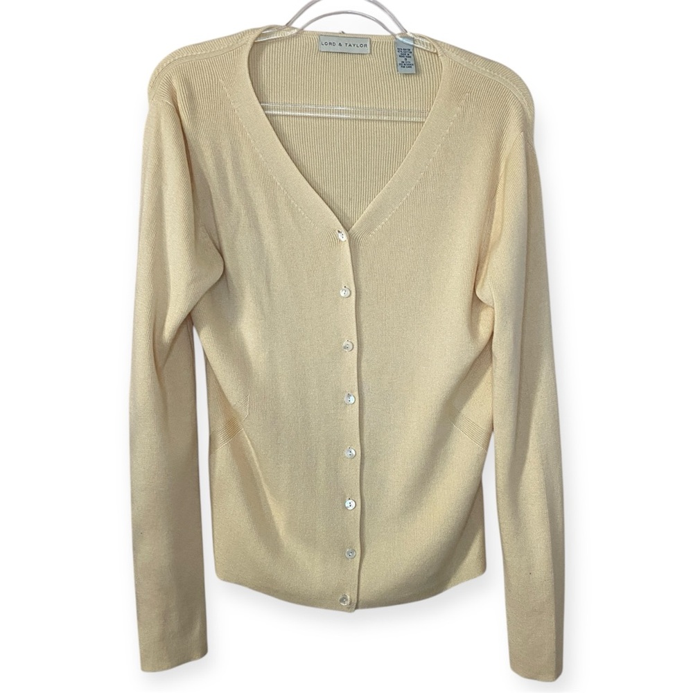 Lord & Taylor Butter Yellow Cardigan